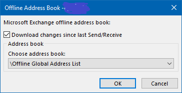 outlook download offline address book slow