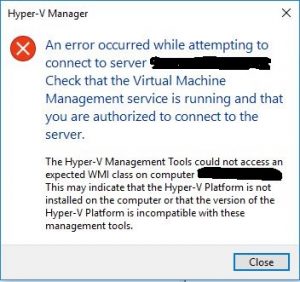 can not open remote desktop in hyperv manager