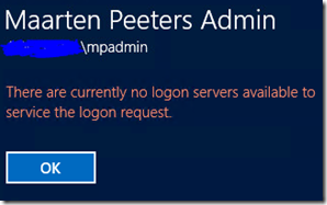 fout geen aanmeldingsservers beschikbaar om het aanmeldingsverzoek te verwerken